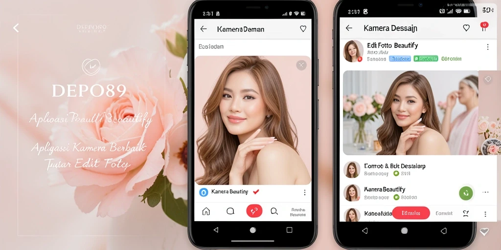 Antarmuka DEPO89 dengan fitur-fitur unggulan Kamera Beautify.