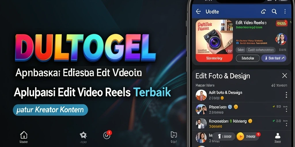Antarmuka DULTOGEL dengan fitur Edit Video Reels yang menarik.