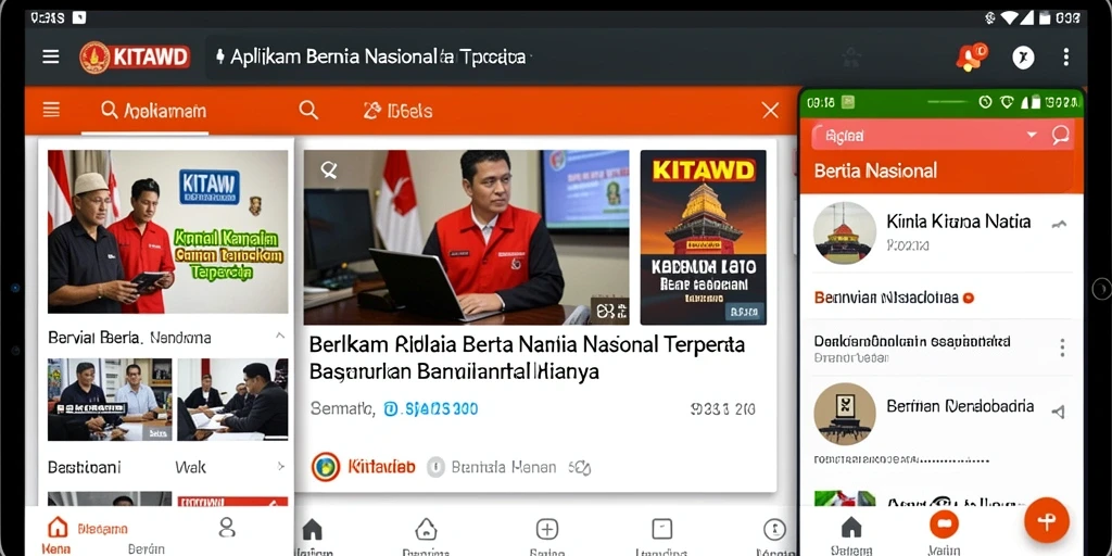 Tampilan antarmuka KITAWD dengan berita nasional terkini.