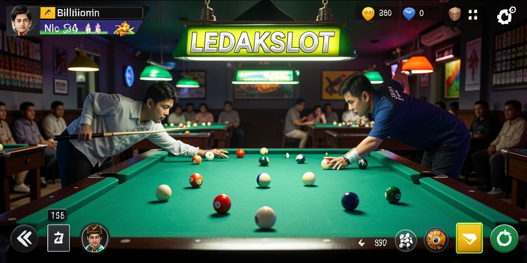 Antarmuka LEDAKSLOT dengan grafis billiard yang memukau.