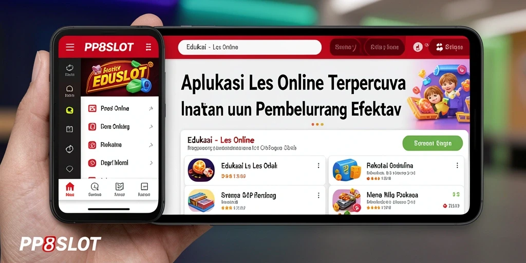 Antarmuka aplikasi Les Online PP8SLOT yang interaktif dan user-friendly.