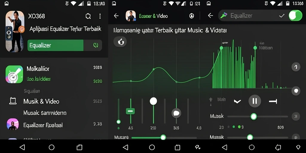 Antarmuka pengguna XO368 yang intuitif untuk pengaturan Equalizer.