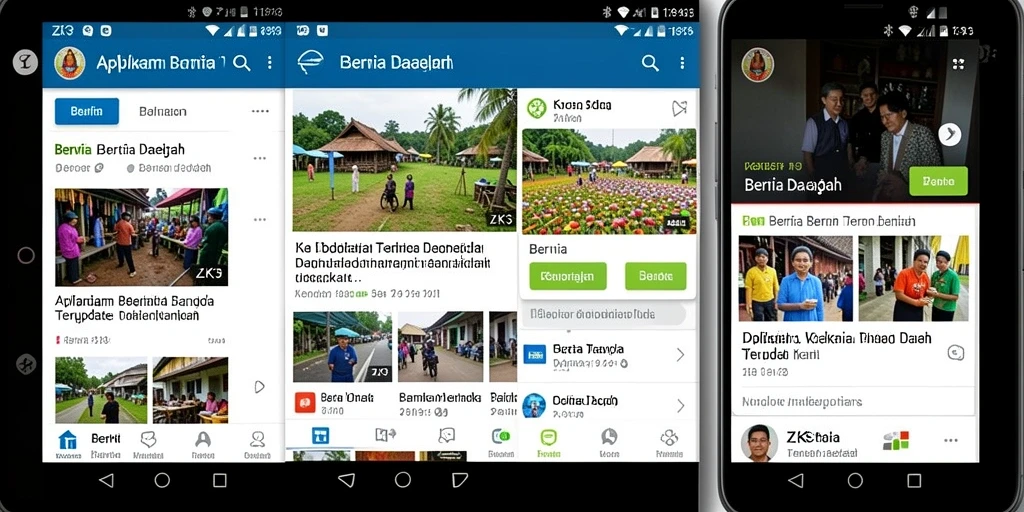 Antarmuka ZK3 yang menampilkan berita daerah terkini.